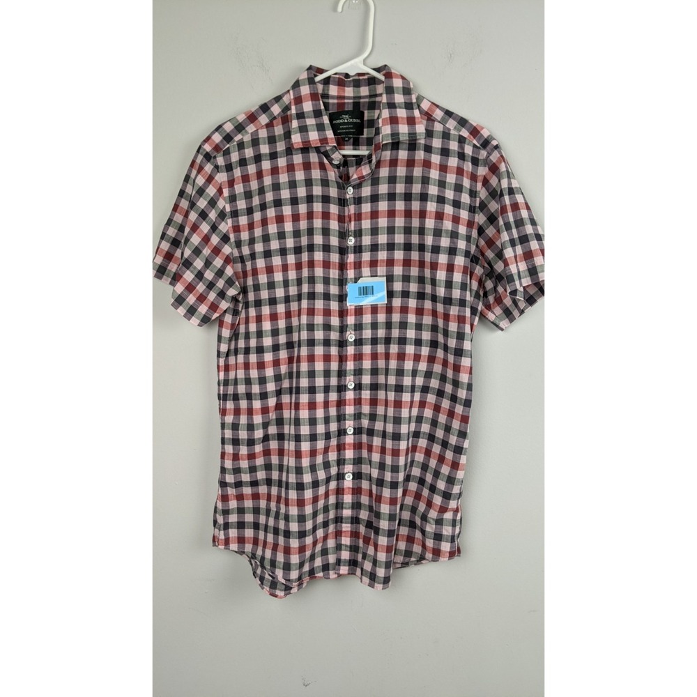 Rodd & Gunn Men's M Italian-Made Plaid Cotton Short-Sleeve Shirt –‎ Casual